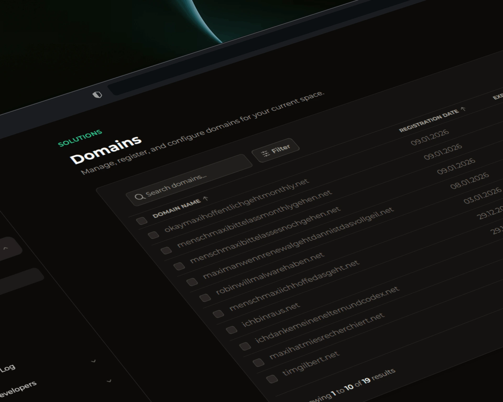 Dashio Domain Portal - Manage your domains with an intuitive dashboard